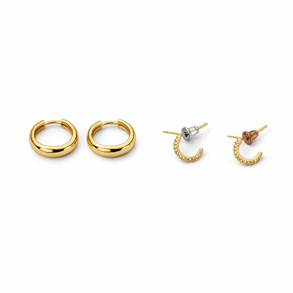 Gold Earrings Set